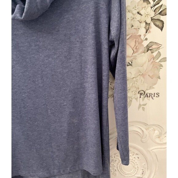 Tunic Women's L Heather Blue High Low Off the Shoulder Long Sleeve Casual - Picture 4 of 9